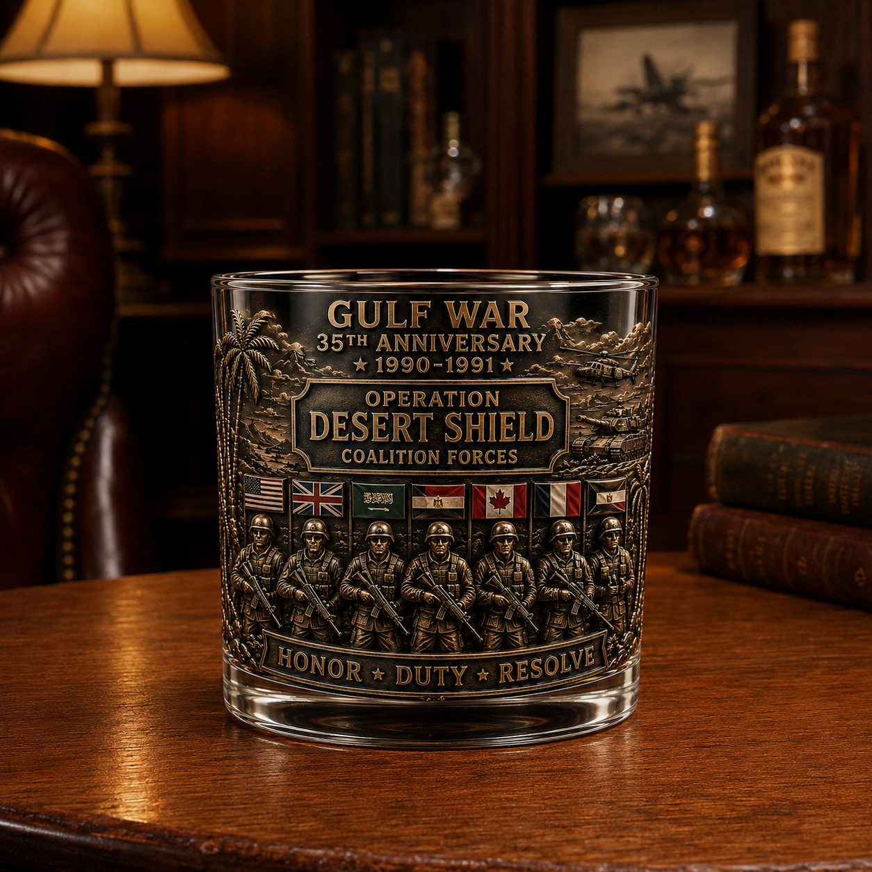 Gulf War 35th Anniversary Commemorative Whiskey Glass