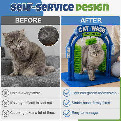 🐱🧹 Purr & Brush Self-Grooming Station – Loose Fur Catcher for Everyday Cat Care
