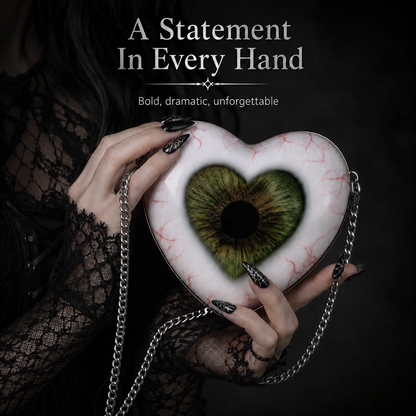 Gothic Heart Eye Statement Crossbody Bag