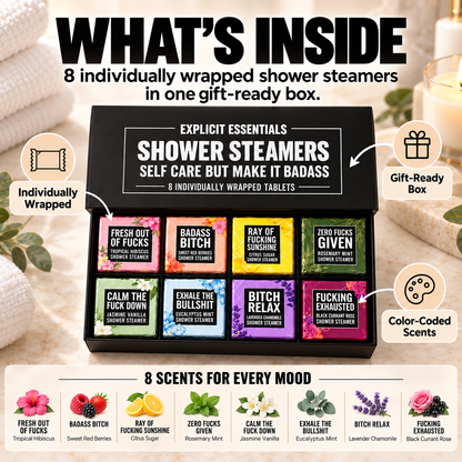 Bad Day Shower Steamers Gift Set – 8 Scented Self-Care Shower Tablets
