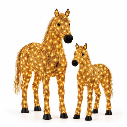 🐴✨ Illuminated Christmas Set With Two Horses