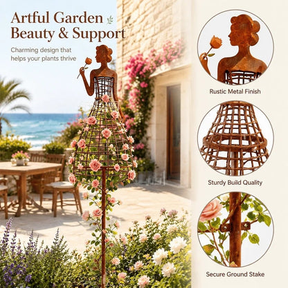 🌹💃Rust-Style Female Dress Plant Climbing Trellis - Outdoor Garden Decor(📦Buy 2 Free Shipping)