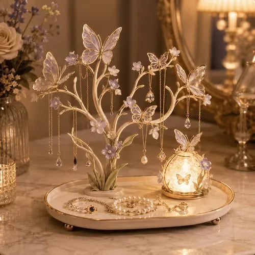✨ Illuminated Sculptural Jewelry Display – 3D Branch Organizer & Vanity Accent