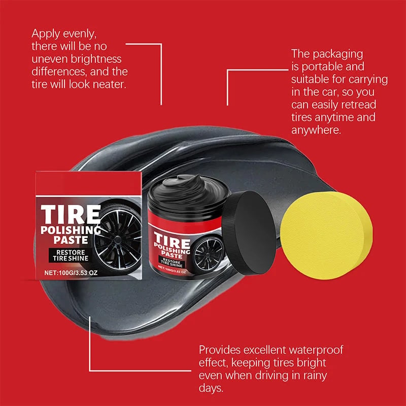 🎉✨Tire Shine Balm with Sponge – Restore a Deep Black Finish