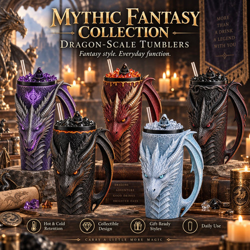 🐉 Unleash the Mythic Flame:Dragon‑Scale Insulated Tumbler | Fantasy Collectible Drink Cup For Hot & Cold Drinks