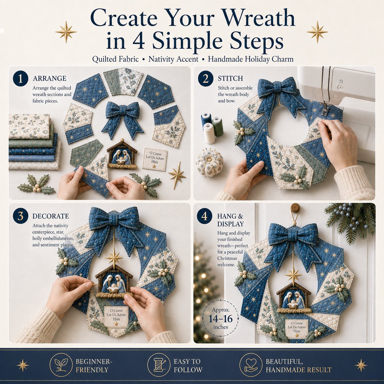 🎄 Christmas Fabric Wreath DIY Kit