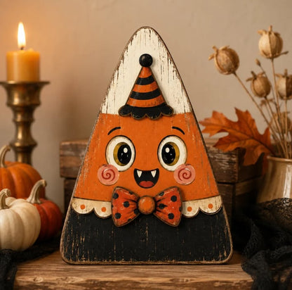 👻🎃 Vintage Wooden Halloween Table Decor