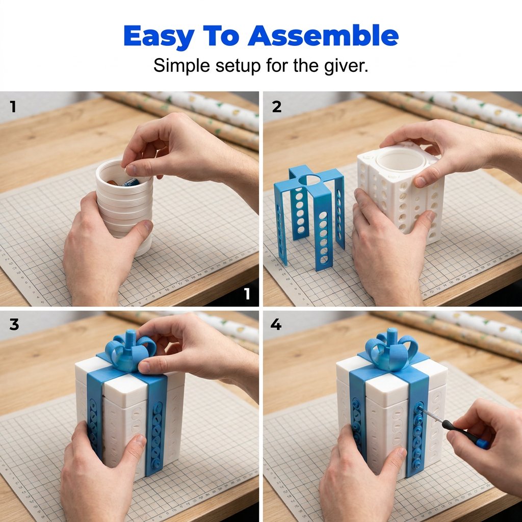 ⏳ Last Day 49% OFF – 😂 3D Printed Annoying Screw Gift Box | Puzzle-Style Prank Box with Hidden Gift Compartment for Birthdays, Christmas & White Elephant Gifts 🎁