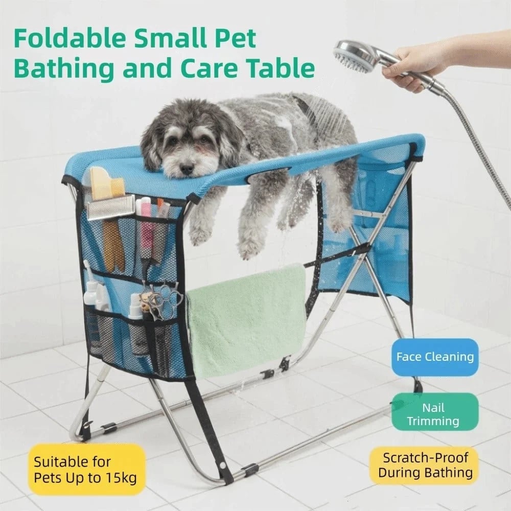 Folding Pet Grooming Hammock Quick Dry Mesh