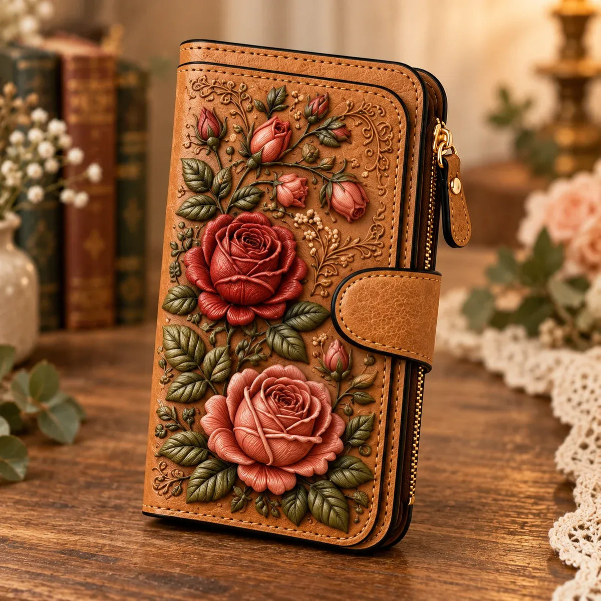 ✨ Vintage Embossed Art Wallet – Choose Your Favorite Design