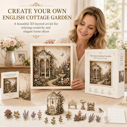 🌷 DIY 3D English Cottage Garden Shadow Box Kit