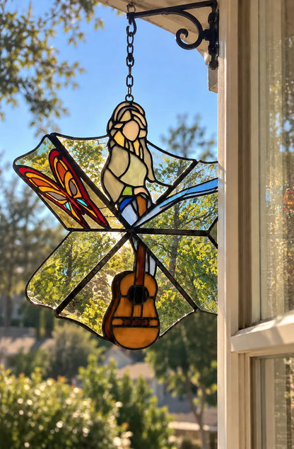 🔥LAST DAY 49% OFF -The Dolly 💃🎸 Handmade Stained Glass Spinner