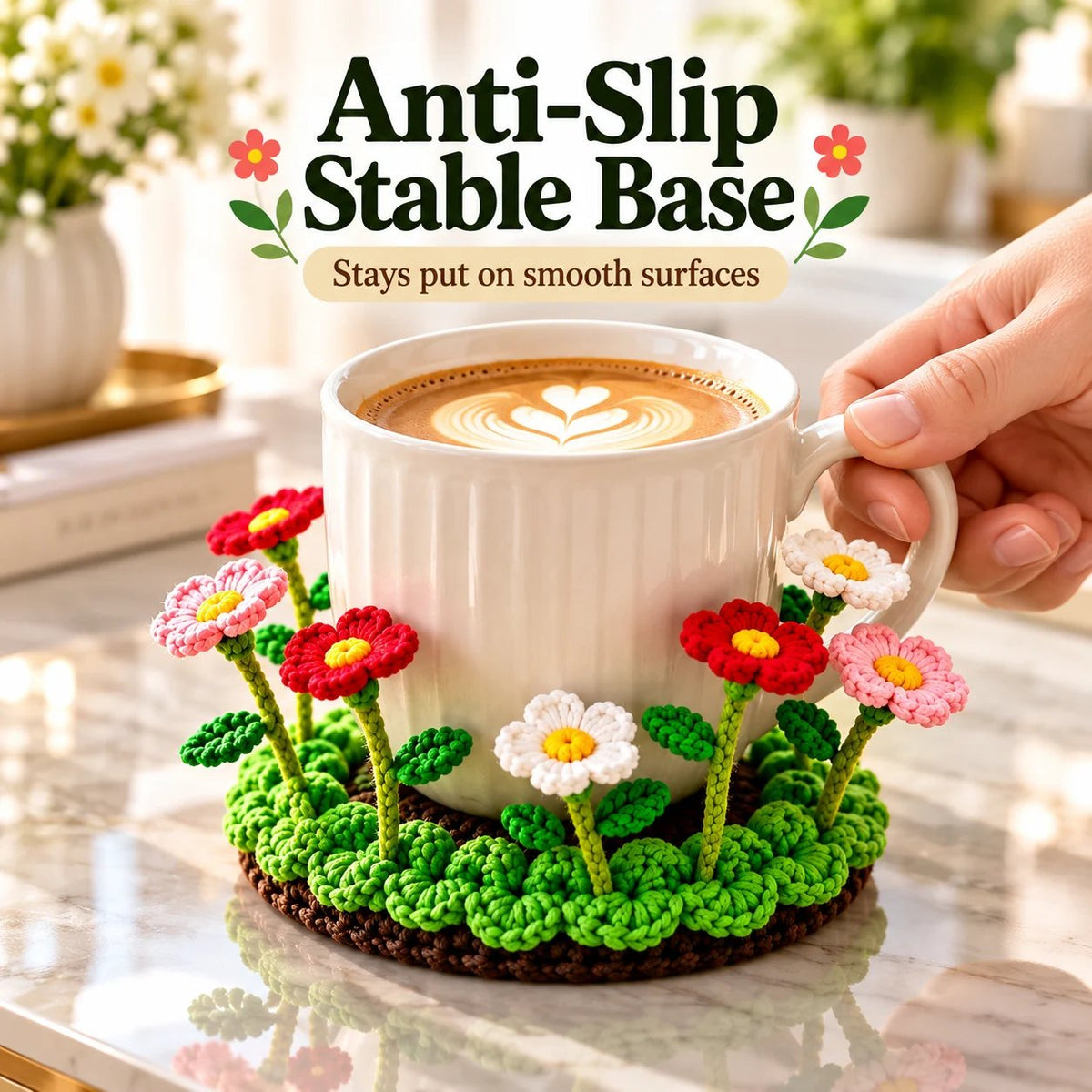 Handmade Crochet Floral Coaster | Everlasting Table Art 🌸