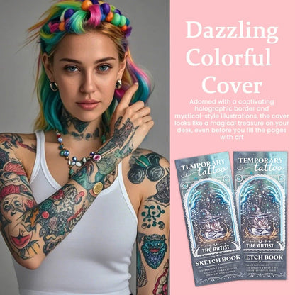✨Last Day 49% OFF🎨Temporary Tattoo Sketchbook – Tattoo Design Drawing Book