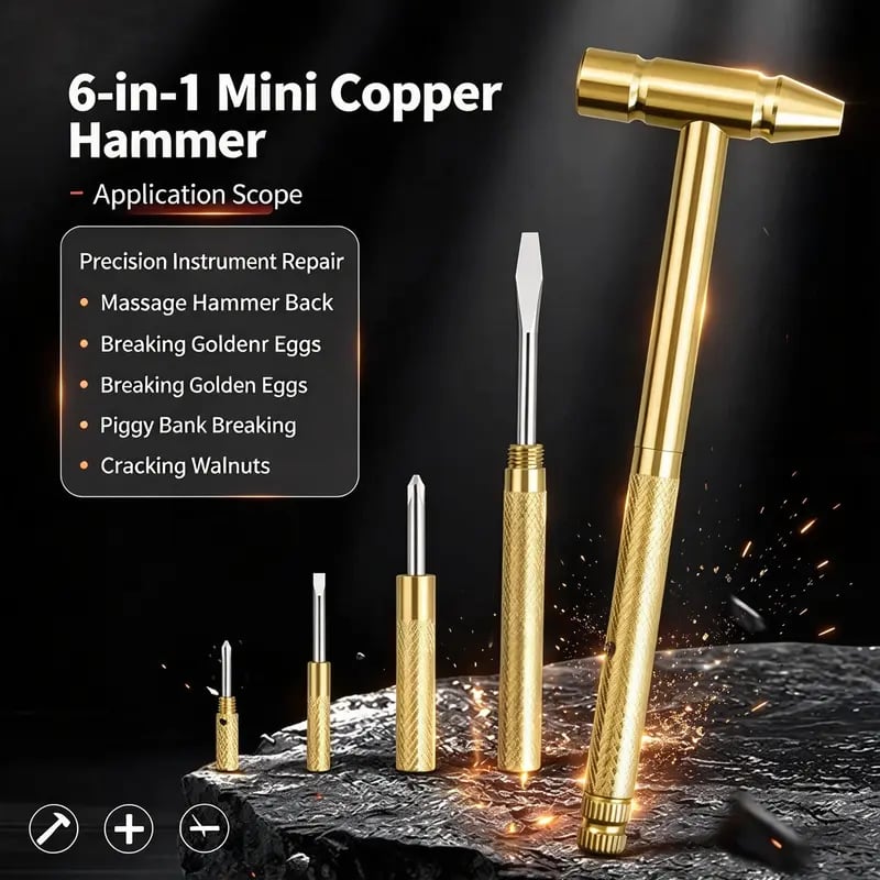 🛠️6 in 1 Mini Multifunction Hammer & Screwdriver Hand Tools Ideal