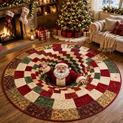 🎄3D-Weihnachtswichtel-Teppich mit optischer Täuschung | Lustige, festliche Must-have-Wohndeko⭐🏠🎁
