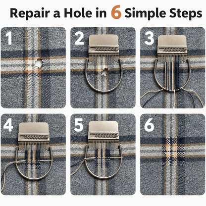 🧶Complete 16-Hook Visible Mending Loom Kit – Repair Sweaters, Socks & Denim