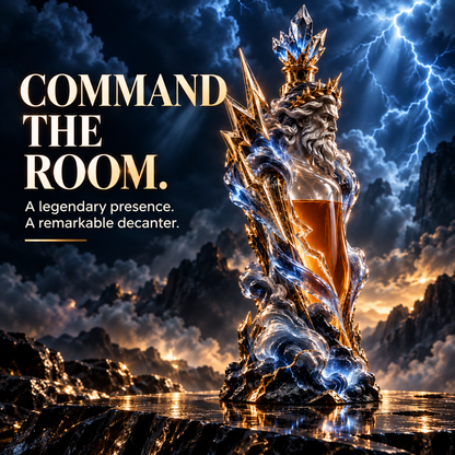⚡ Zeus Thundercrown Whiskey Decanter – Sculptural Bar Centerpiece