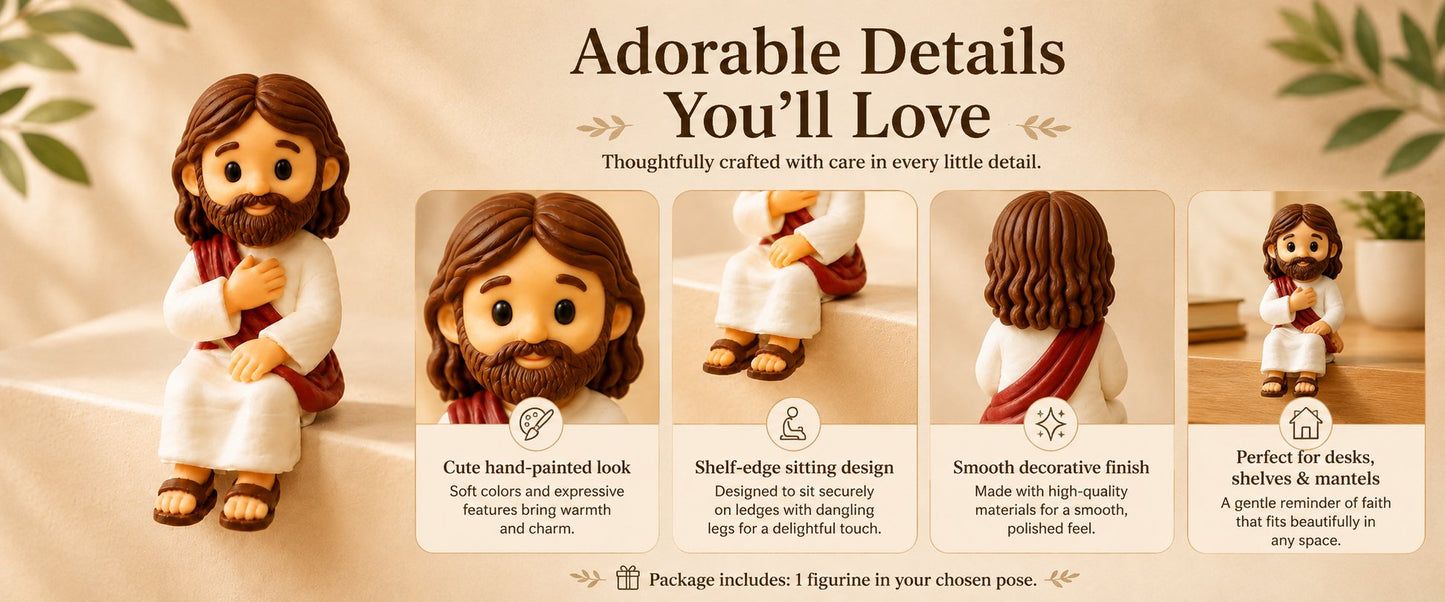 🎁LAST DAY 50% OFF- ✝️🙏 Jesus Shelf Sitter Figurines – 5 Meaningful Poses ❤️ Christian Faith Desk & Shelf Décor 🎁