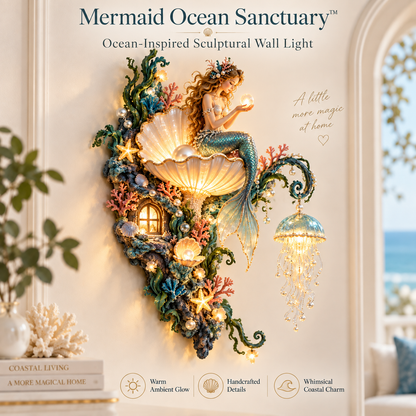 ✨ Mermaid Pearl Glow Wall Light – Ocean-Inspired Coastal Decor 🧜‍♀️🐚