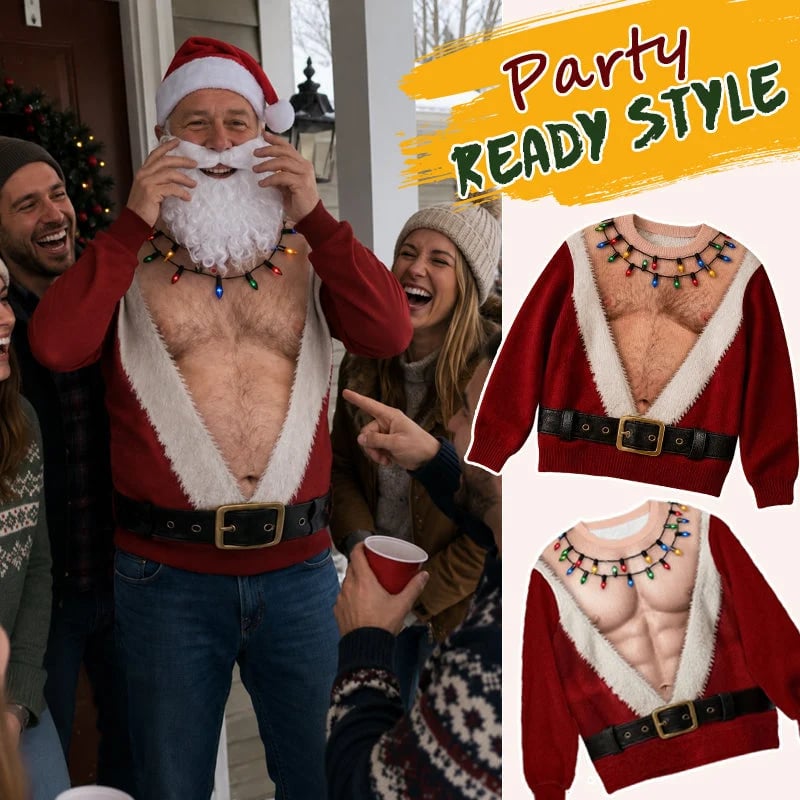 🎅😂 Funny Santa Christmas Long Sleeve Shirt – The Ultimate Holiday Party Conversation Starter 🎄