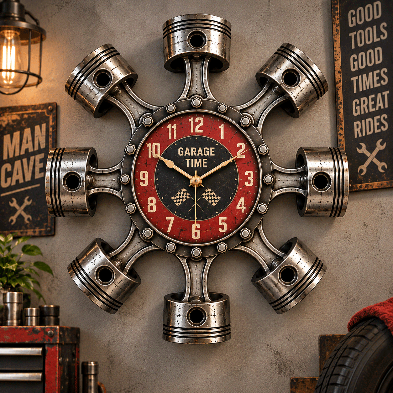 Piston Garage Wall Clock
