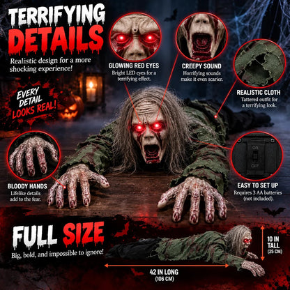 🔥Buy 2 Get 20% OFF🔥🎃 Crawling Halloween Ghoul™ — Glowing Eyes, Creepy Sounds & Real Crawling Action