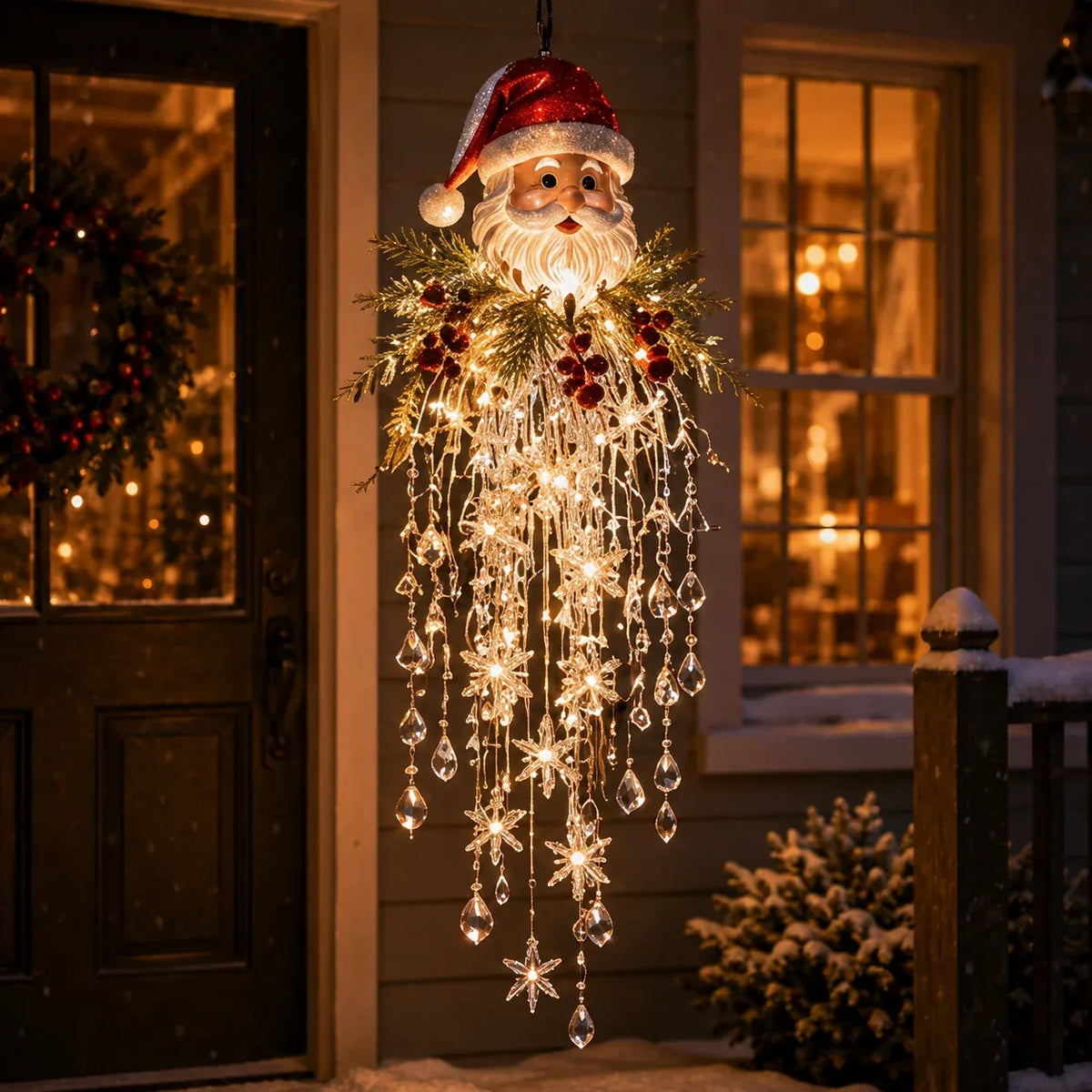 ✨❄️Crystal Cascade Christmas Light™ – Hanging Snowflake & Crystal LED Porch Décor