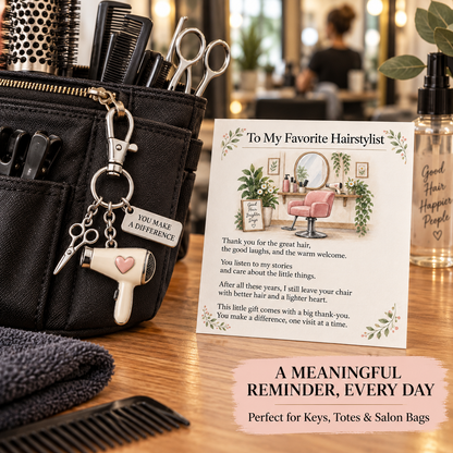 ✨ The 'You Make a Difference' Appreciation Gift Set – Keychain & Greeting Card ✨