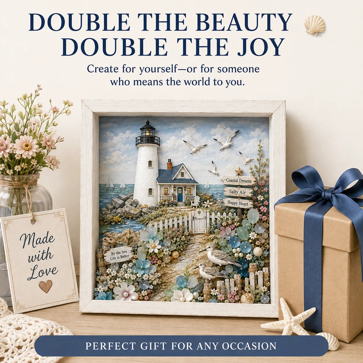 🐚 Seaside Serenity 3D Shadow Box DIY Kit ✨