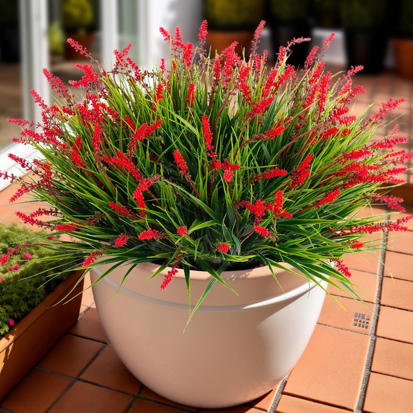 🌿 3 Bundles UV-Resistant Faux Monkey Grass – Lush Greenery Without the Maintenance