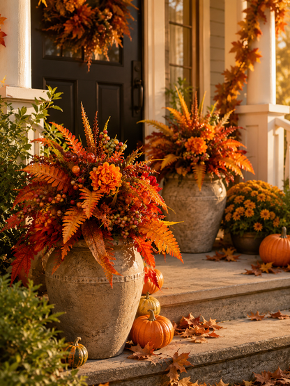 Autumn Harvest Floral Garden Stake Arrangement