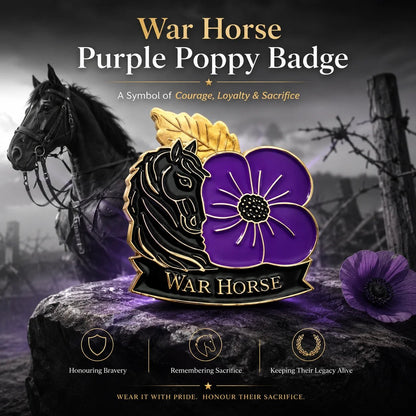 🎁 Limited Edition War Horse Purple Poppy 111th Anniversary Remembrance Brooch