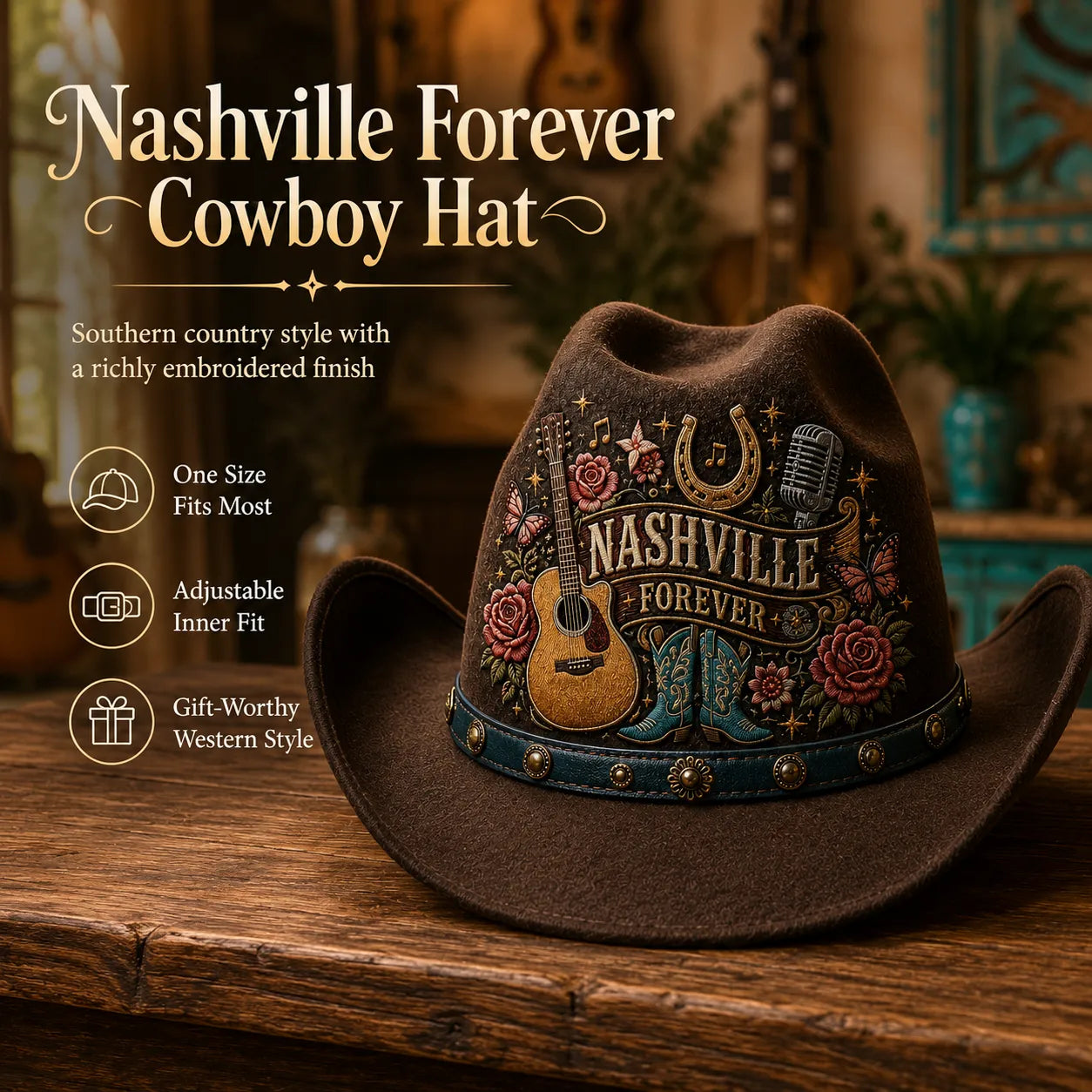 ⏳ Last Day 49% OFF – 🤠 Queen of Country 1946–2026 Tribute Cowboy Hat Collection | Premium Embroidered Western Hats With Guitar, Floral, Rhinestone & Country Music Legacy Designs 🎸✨