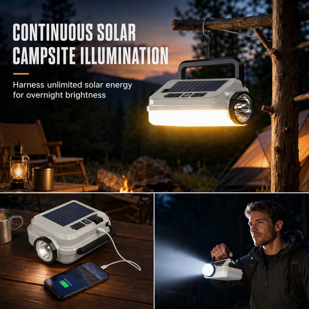 🏕️ LIMITED‑TIME! ☀️ Solar Rechargeable LED Camping Lantern – Weatherproof, Portable, Multi‑Use ✨
