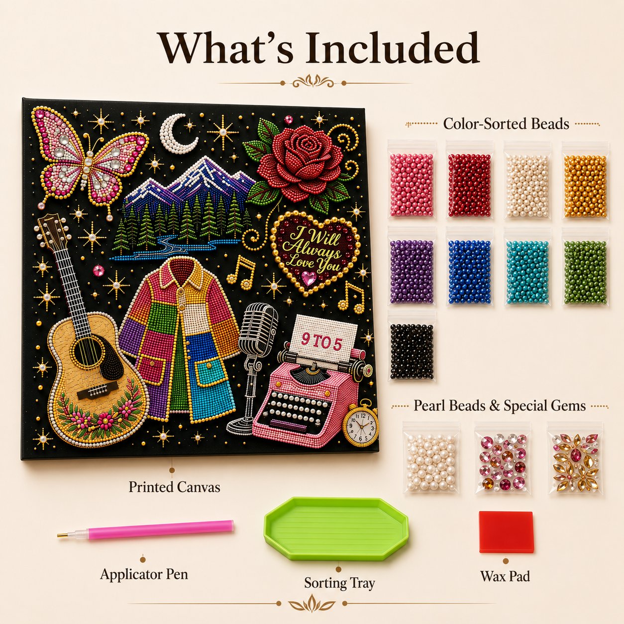 🎁🎤 Premium 3D Pearl Dolly Country Music Tribute Art Kit 💎✨
