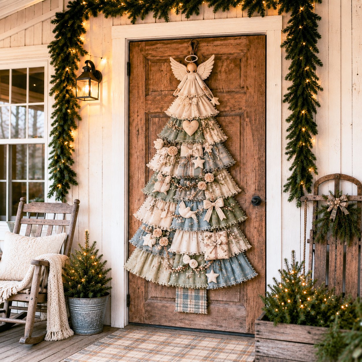 🎄Beginner-Friendly DIY Oversized Patchwork Christmas Tree Door Hanging Kit | Complete Kit with All Tools & Step-by-Step Guide Included 💕