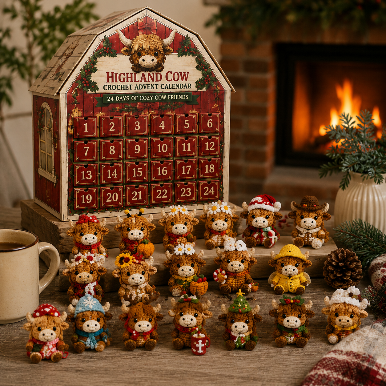 2026 Highland Cow Crochet Advent Calendar – 24 Days of Cozy Cow Friends