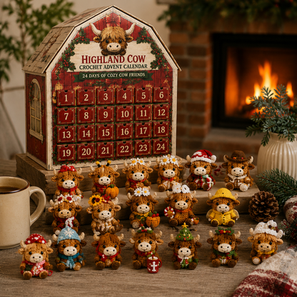 2026 Highland Cow Crochet Advent Calendar – 24 Days of Cozy Cow Friends