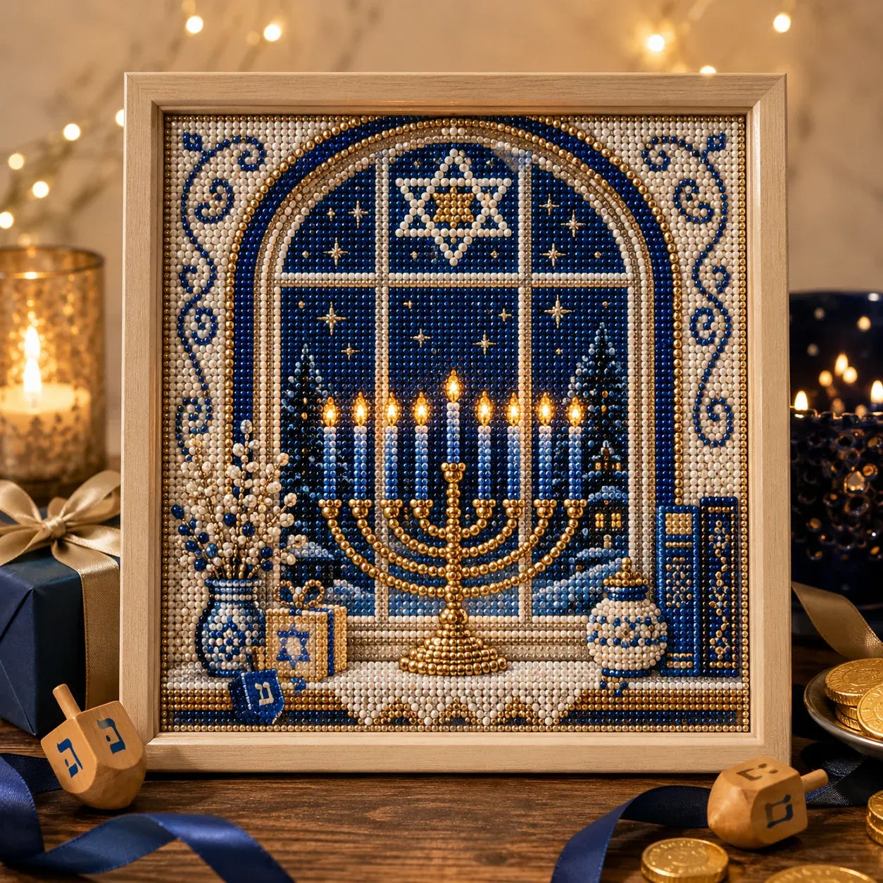 🔥LAST DAY 50% OFF - 🕎✨DIY Hanukkah Pearl Art Kit
