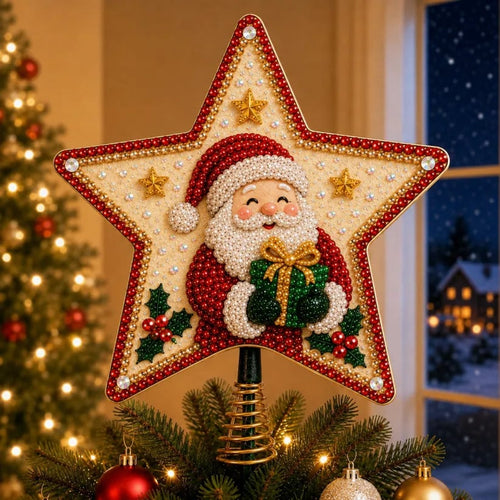🔥Last Day 49% OFF - 🎄🎅Pearl Diamond Art Christmas Tree Topper Kit