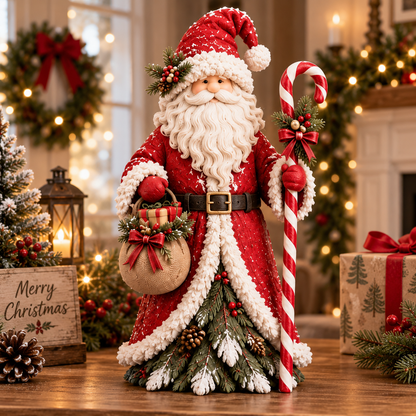 🎄 Christmas Enchanted Trio – Santa, Snowman & Holiday Witch Figurine Set