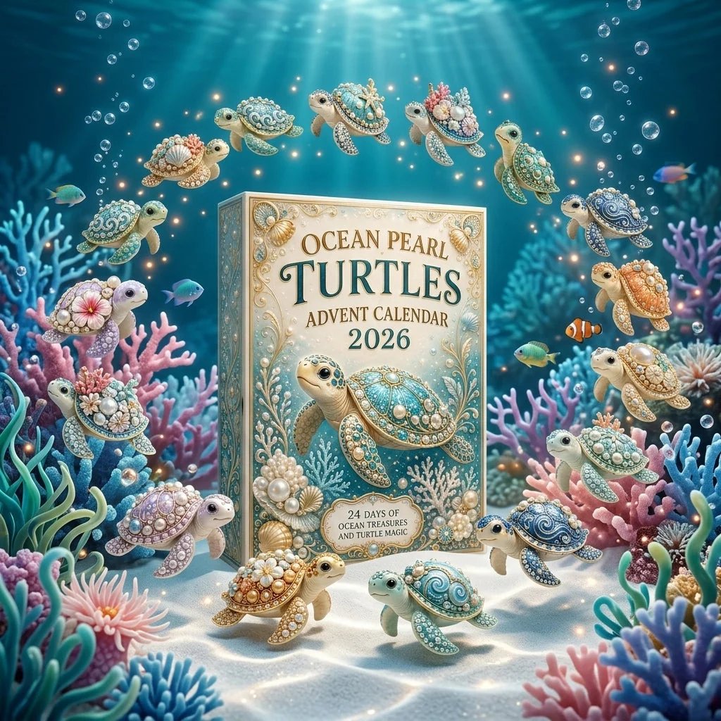 🔥LAST DAY 49% OFF - 🐢 Ocean Pearl Turtles Advent Calendar 2026