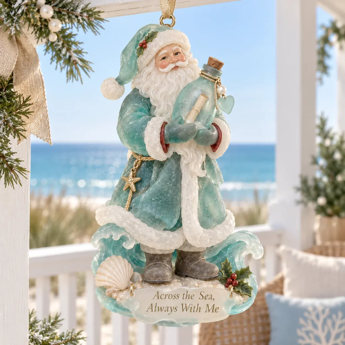 🎄Coastal Santa Christmas Ornament