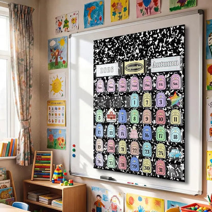 🍎📅 Back to School 2026-2028 Classroom Pencil Calendar Pocket Chart | Fun Learning Tool for Teachers