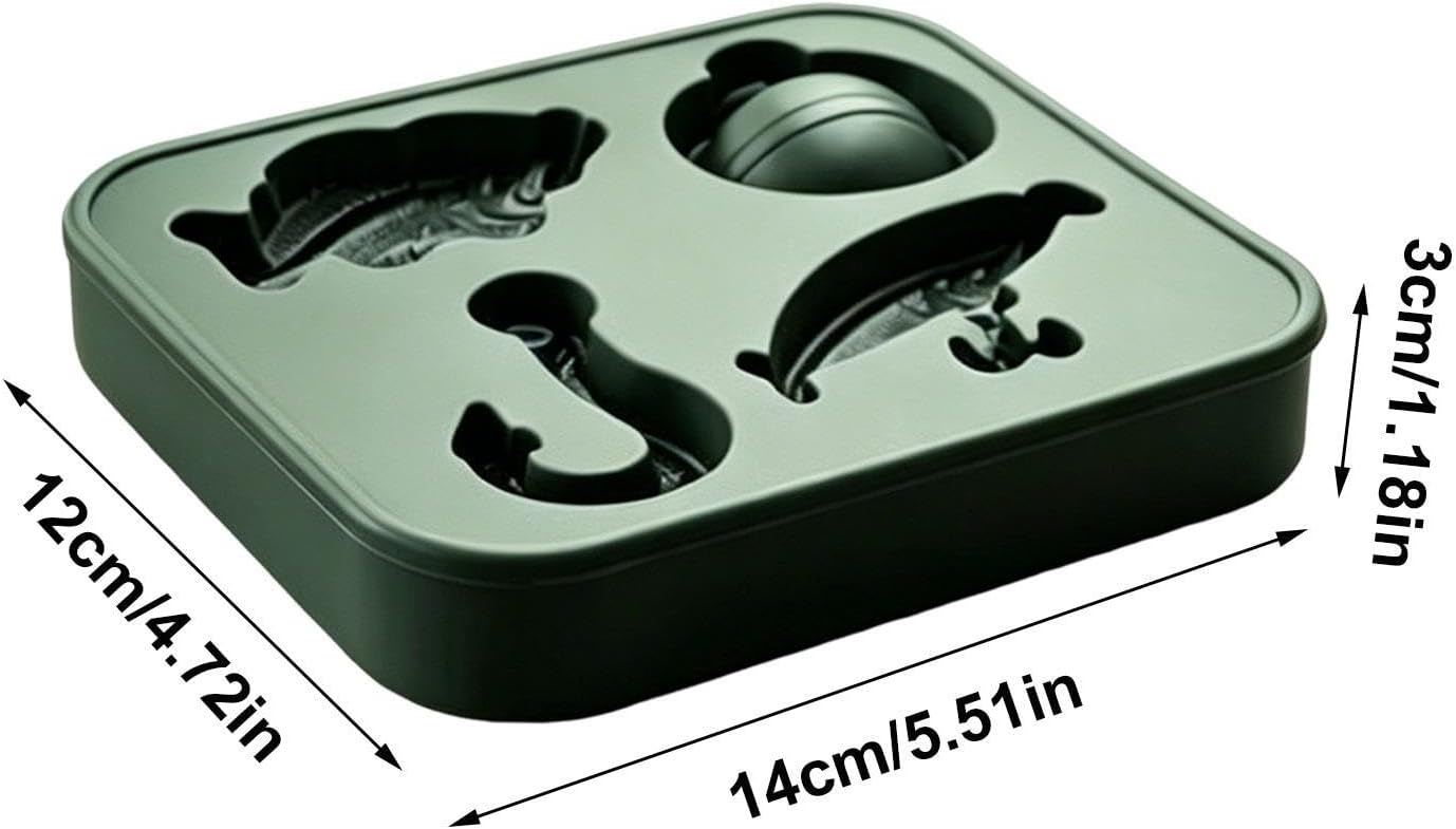 🎣 Fishing-Themed Ice Mold – Fish, Lure, Hook & Bobber Shapes