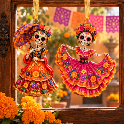 2026 Día de Muertos Ornaments –  Colorful Folk Art & Sugar Skull Keepsake Collection