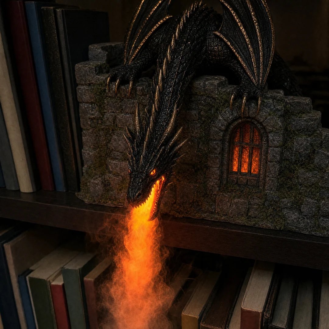 🐉 Dragon Castle Mist Sprayer | LED Fire Breath Light, Humidifier & Air Purifier