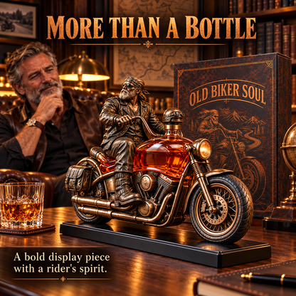 Old Biker Soul Motorcycle Whiskey Decanter
