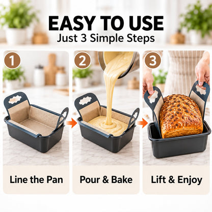 🍞Premium Food-Grade Silicone Bread Loaf Pan Liners | Easy Lift & Mess-Free Sourdough Baking 💛